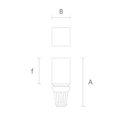 Sturdy furniture feet fluted with reeds square